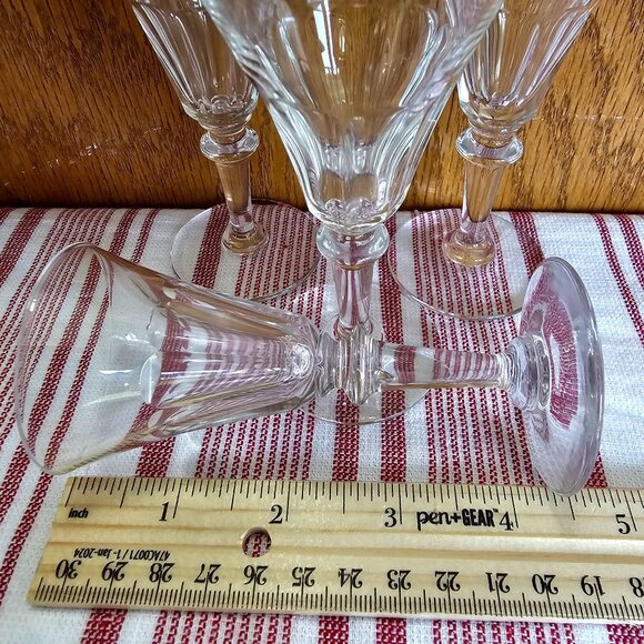 4 Vintage Cut Crystal Cordial Glasses 4.25" elegant faceted home bar 2oz designe - Picture 7 of 8